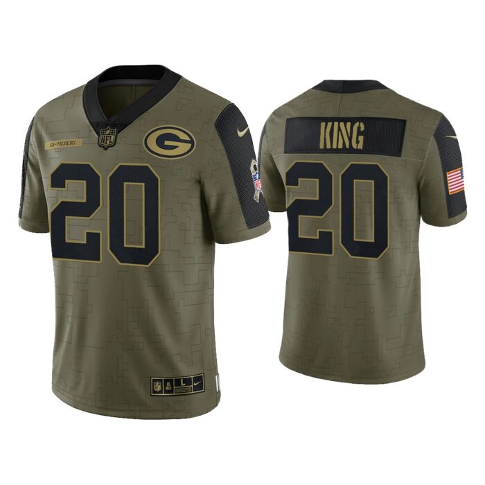 Men Kevin King Green Bay Packers Olive 2021 Salute To Service Limited Jersey