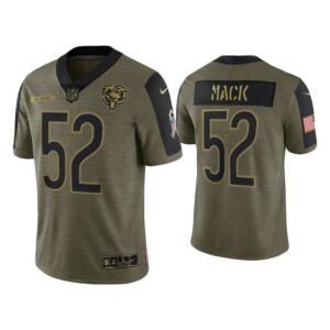 Men Khalil Mack Chicago Bears Olive 2021 Salute To Service Limited Jersey