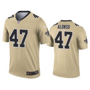 Men Kiko Alonso New Orleans Saints Gold Inverted Legend Jersey