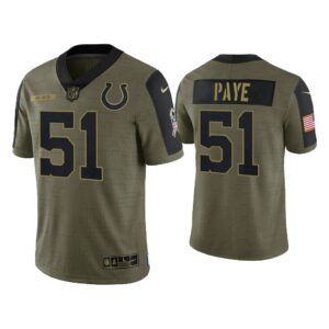 Men Kwity Paye Indianapolis Colts Olive 2021 Salute To Service Limited Jersey