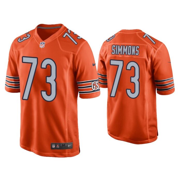 Men Lachavious Simmons Chicago Bears Orange Alternate Game Jersey