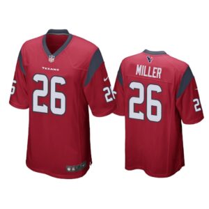 Men Lamar Miller #26 Houston Texans Red Game Jersey