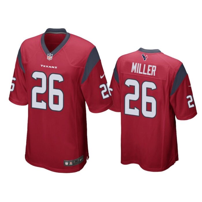 Men Lamar Miller #26 Houston Texans Red Game Jersey