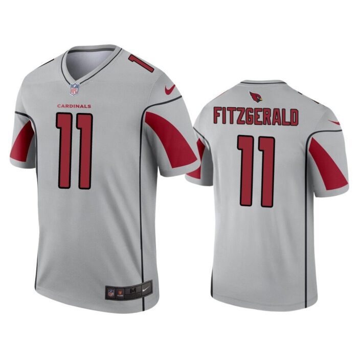 Men Larry Fitzgerald Arizona Cardinals Silver Inverted Legend Jersey