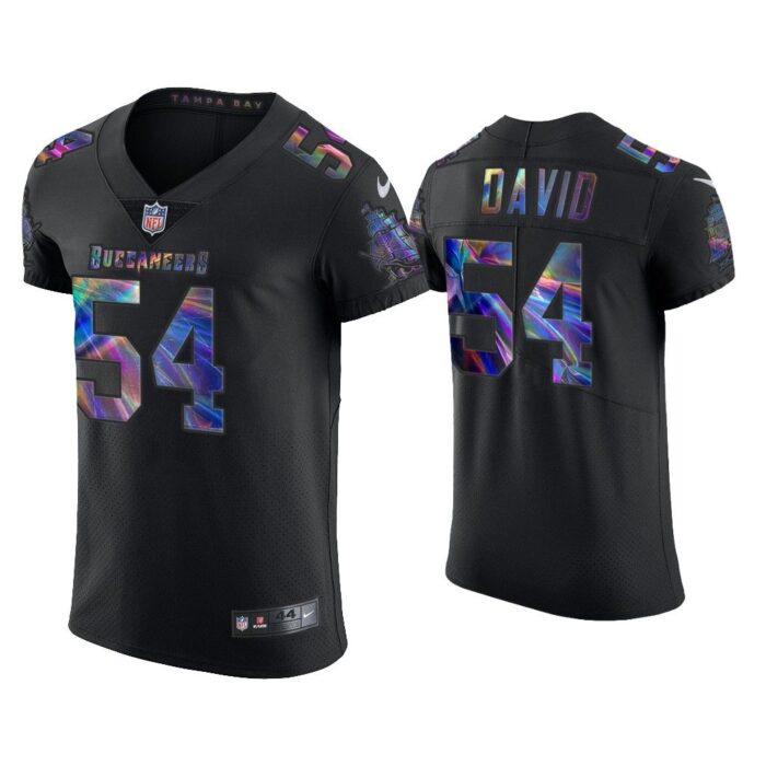 Men Lavonte David Tampa Bay Buccaneers Black Golden Edition Holographic Jersey