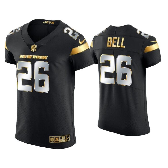 Men Le'Veon Bell New York Jets Black Golden Edition Elite Jersey