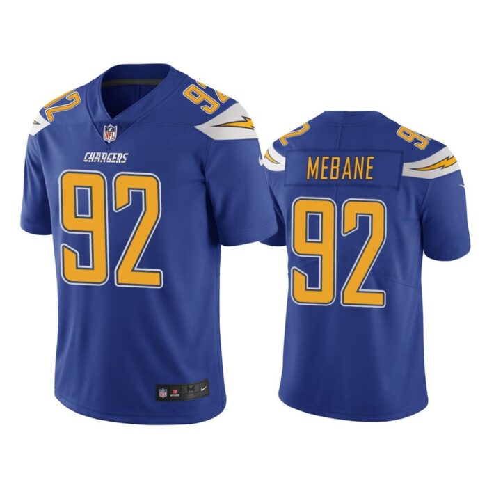 Men Los Angeles Chargers Brandon Mebane #92 Royal Color Rush Limited Jersey