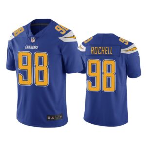 Men Los Angeles Chargers Isaac Rochell #98 Royal Color Rush Limited Jersey