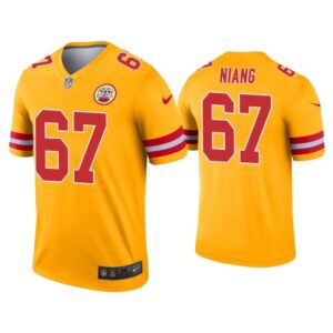 Men Lucas Niang Kansas City Chiefs Gold Inverted Legend Jersey