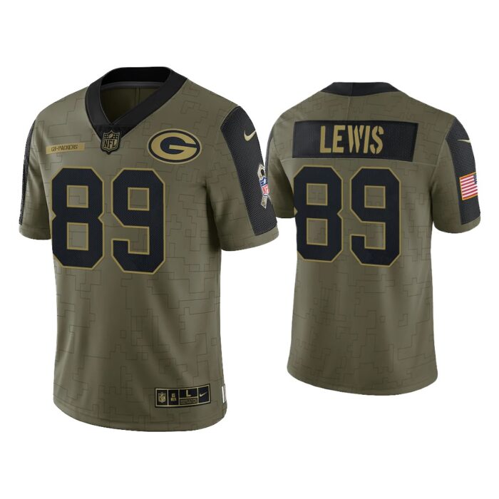 Men Marcedes Lewis Green Bay Packers Olive 2021 Salute To Service Limited Jersey