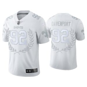 Men Marcus Davenport New Orleans Saints White Platinum Limited Jersey