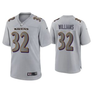 Men Marcus Williams Baltimore Ravens Gray Atmosphere Fashion Game Jersey