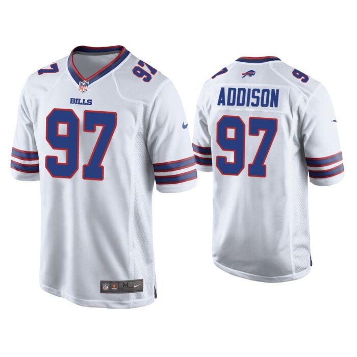 Men Mario Addison Buffalo Bills White Game Jersey