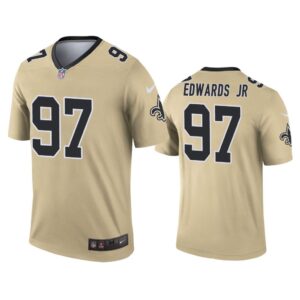 Men Mario Edwards Jr New Orleans Saints Gold Inverted Legend Jersey