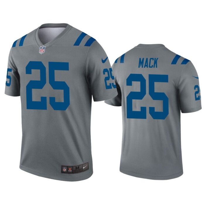 Men Marlon Mack Indianapolis Colts Gray Inverted Legend Jersey