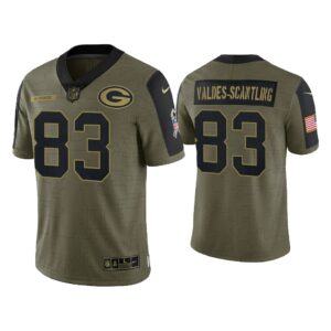 Men Marquez Valdes-Scantling Green Bay Packers Olive 2021 Salute To Service Limited Jersey