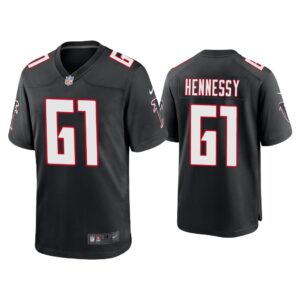 Men Matt Hennessy Atlanta Falcons Black Throwback Game Jersey