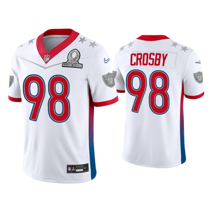 Men Maxx Crosby Las Vegas Raiders 2022 AFC Pro Bowl White Game Jersey