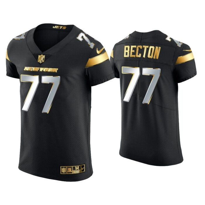 Men Mekhi Becton New York Jets Black Golden Edition Elite Jersey