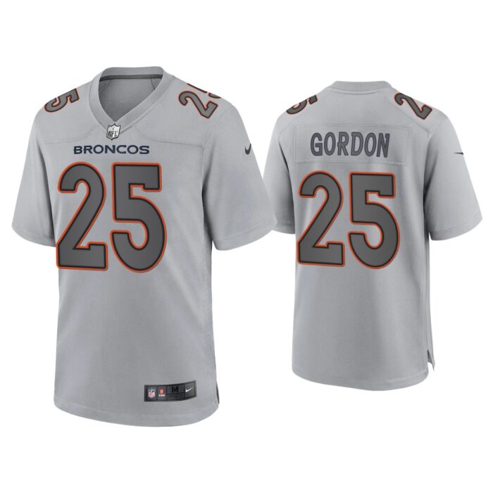 Men Melvin Gordon Denver Broncos Gray Atmosphere Fashion Game Jersey