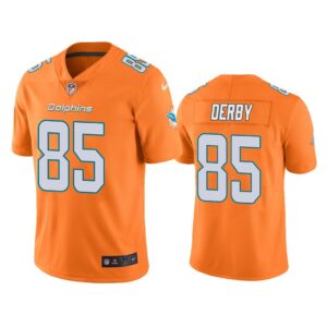 Men Miami Dolphins A.J. Derby #85 Orange Color Rush Limited Jersey