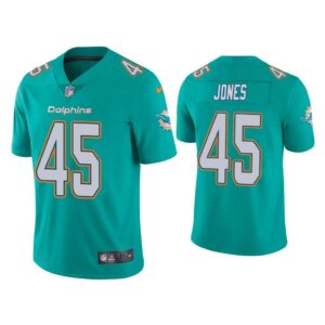 Men Miami Dolphins Brandon Jones Vapor Limited Aqua Jersey