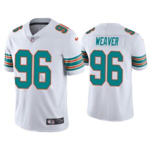 Men Miami Dolphins Curtis Weaver Vapor Limited White Jersey