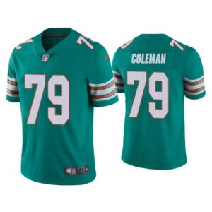 Men Miami Dolphins Larnel Coleman Vapor Limited Aqua Jersey