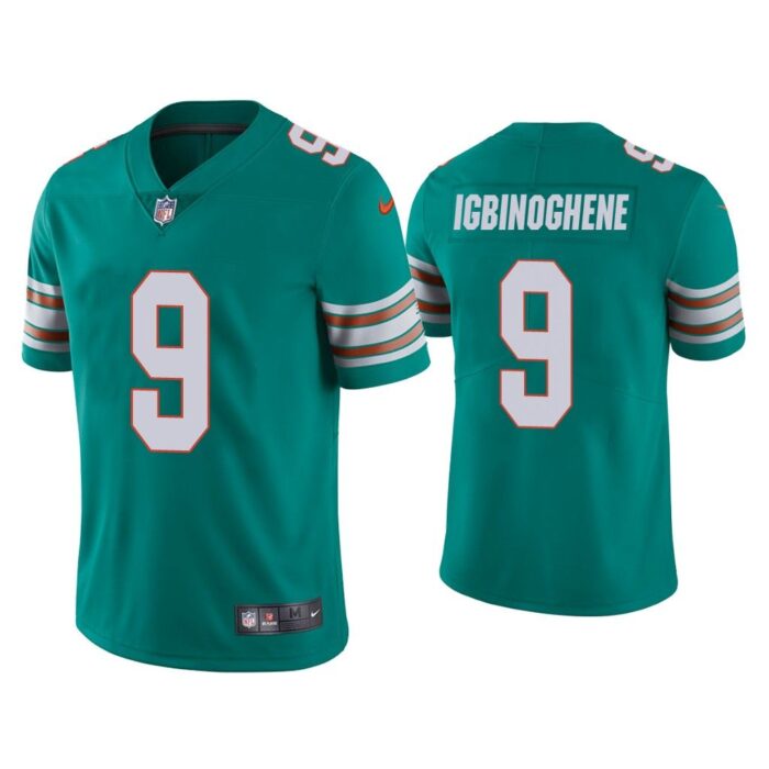 Men Miami Dolphins Noah Igbinoghene Vapor Limited Aqua Jersey