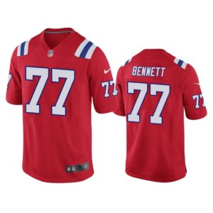 Men Michael Bennett #77 New England Patriots Red Game Jersey