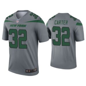 Men Michael Carter New York Jets Gray Inverted Legend Jersey