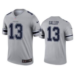 Men Michael Gallup Dallas Cowboys Gray Inverted Legend Jersey