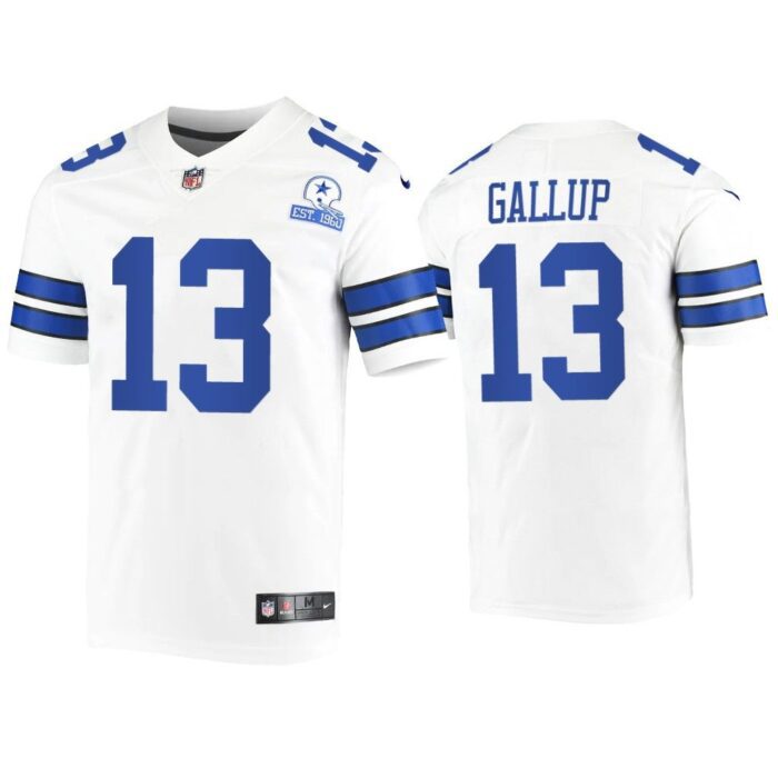 Men Michael Gallup Dallas Cowboys White 60th Season Vintage Jersey