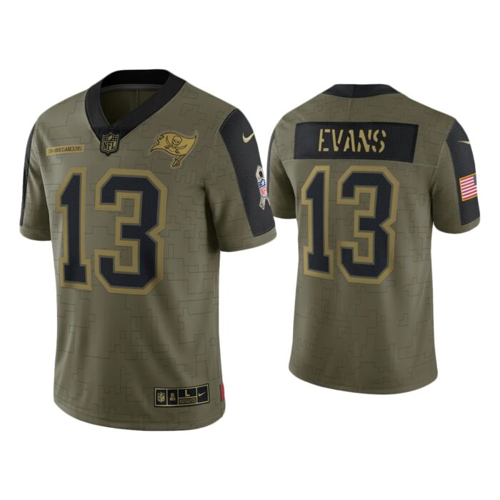 Men Mike Evans Tampa Bay Buccaneers Olive 2021 Salute To Service Limited Jersey