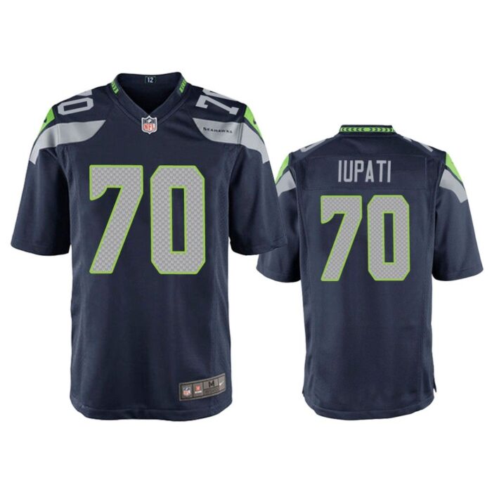 Men Mike Iupati Seattle Seahawks College Navy Game Jersey