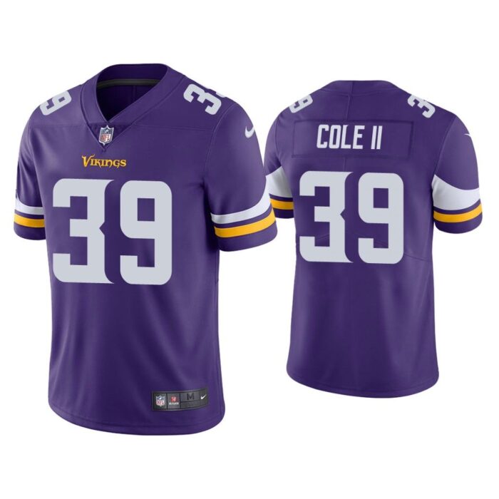 Men Minnesota Vikings Brian Cole II Vapor Limited Purple Jersey