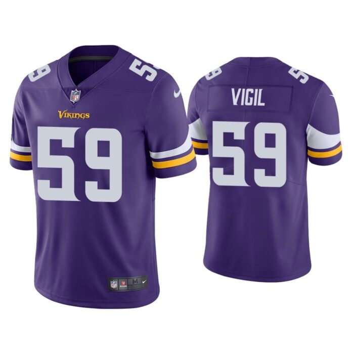 Men Minnesota Vikings Nick Vigil Vapor Limited Purple Jersey