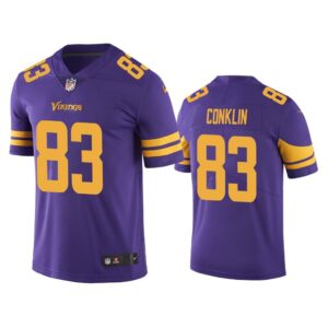 Men Minnesota Vikings Tyler Conklin #83 Purple Color Rush Limited Jersey