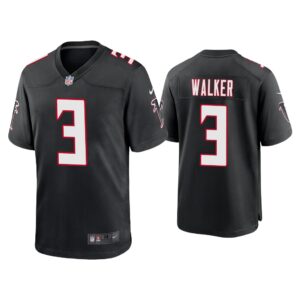 Men Mykal Walker Atlanta Falcons Black Throwback Game Jersey