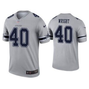 Men Nahshon Wright Dallas Cowboys Gray Inverted Legend Jersey