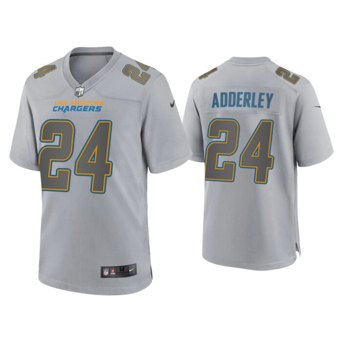 Men Nasir Adderley Los Angeles Chargers Gray Atmosphere Fashion Game Jersey