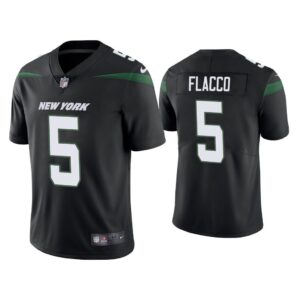 Men New York Jets Joe Flacco Vapor Limited Black Jersey