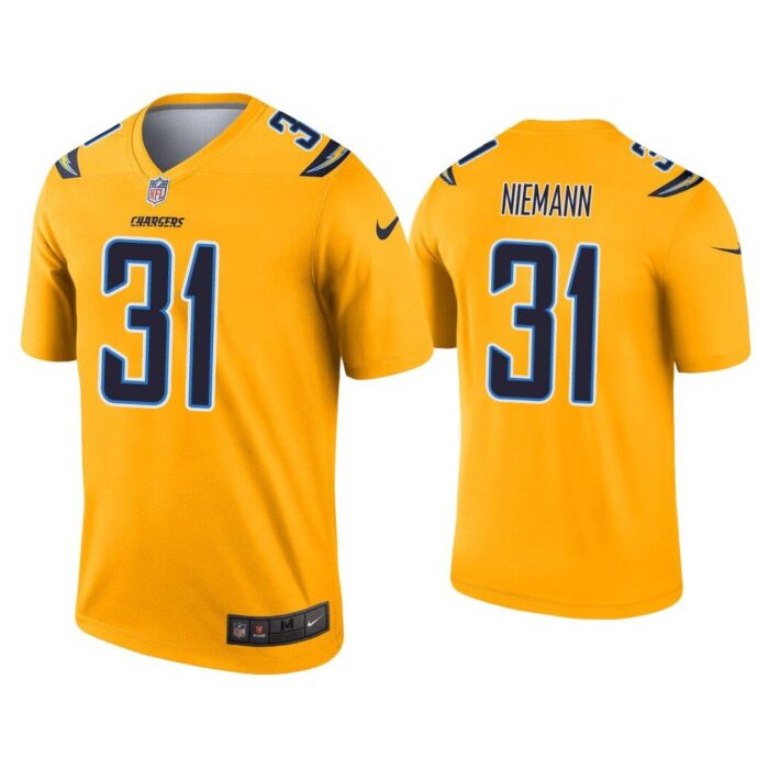 Men Nick Niemann Los Angeles Chargers Gold Inverted Legend Jersey