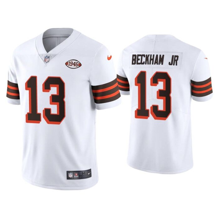 Men Odell Beckham Jr Cleveland Browns White 1946 Collection Alternate Vapor Limited Jersey