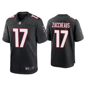 Men Olamide Zaccheaus Atlanta Falcons Black Throwback Game Jersey