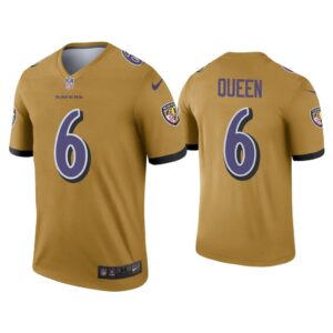 Men Patrick Queen Baltimore Ravens Gold Inverted Legend Jersey