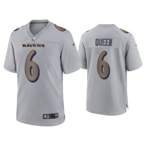 Men Patrick Queen Baltimore Ravens Gray Atmosphere Fashion Game Jersey