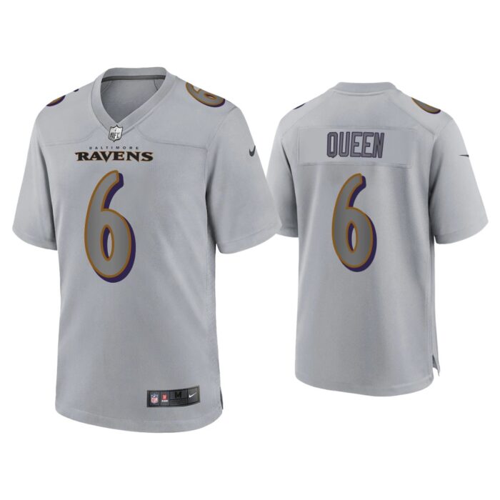 Men Patrick Queen Baltimore Ravens Gray Atmosphere Fashion Game Jersey