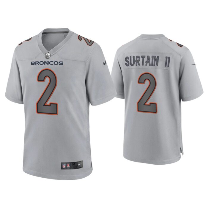 Men Patrick Surtain II Denver Broncos Gray Atmosphere Fashion Game Jersey