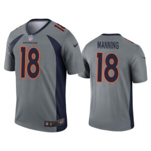 Men Peyton Manning Denver Broncos Gray Inverted Legend Jersey